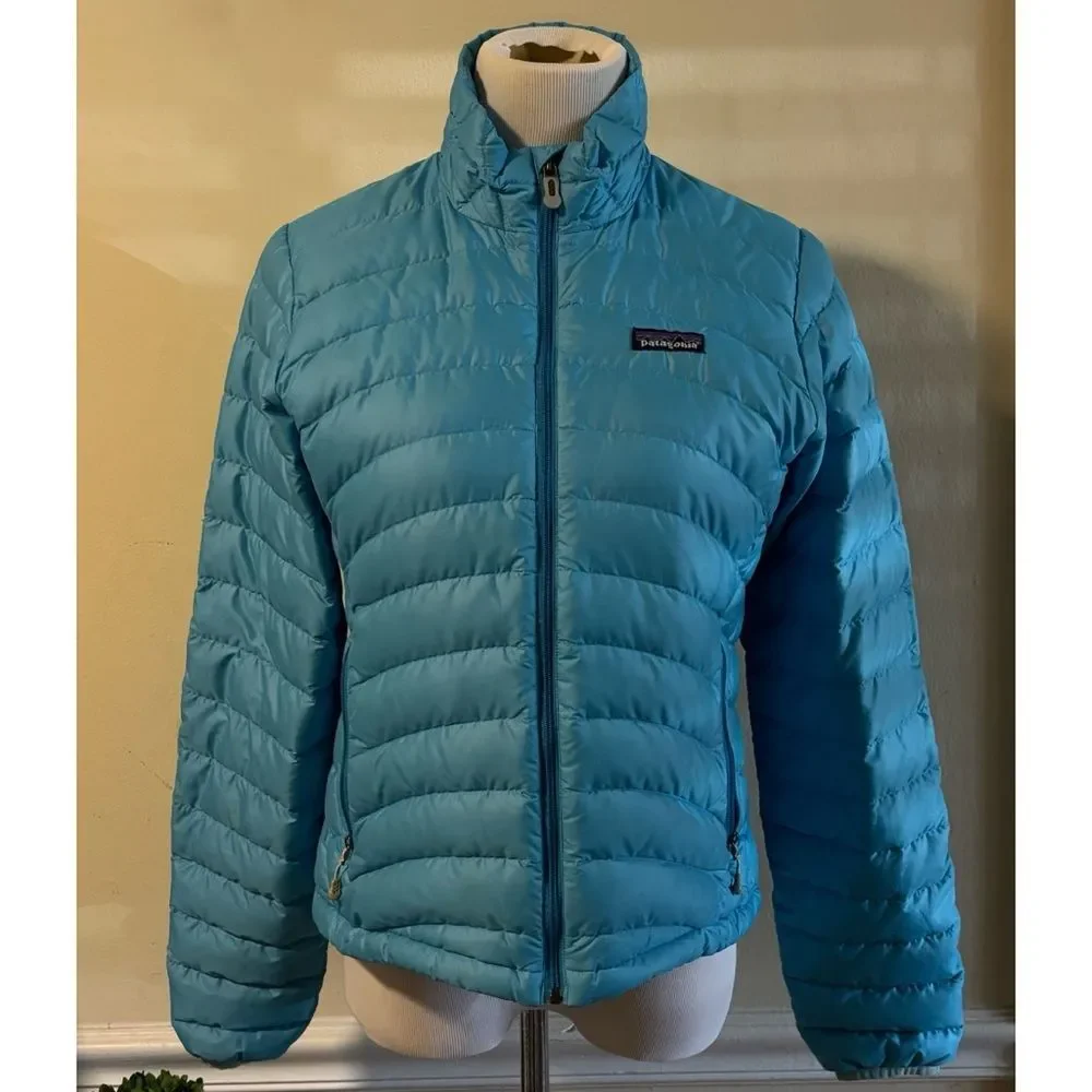 Patagonia Down Sweater Jacket in Robins Egg Blue Size S ~ Excellent